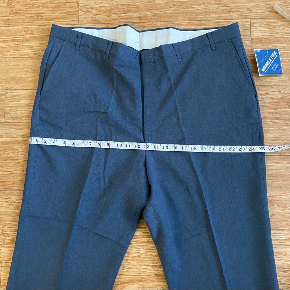 Towncraft Wrinkle Free Stain Release Pants 44 Cotton Blend Blue see measurements - Picture 3 of 8